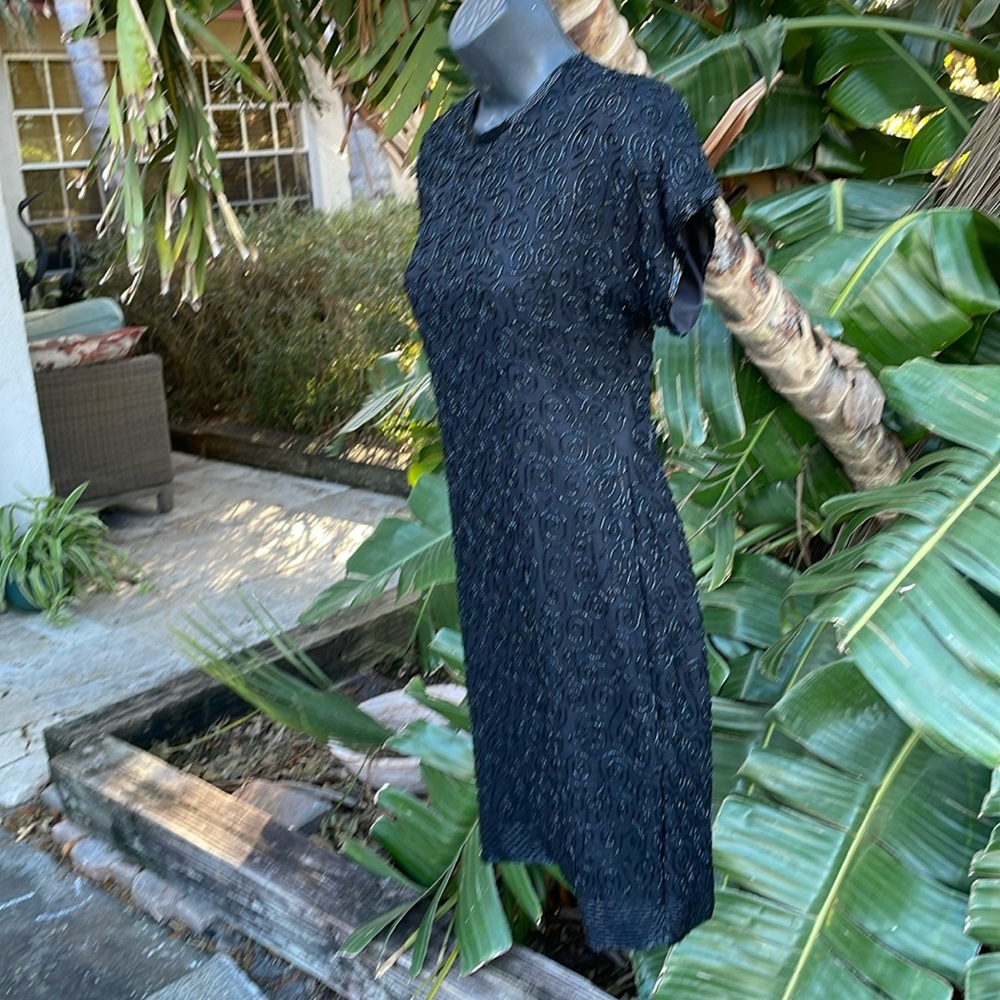 vintage stenay beaded silk dress